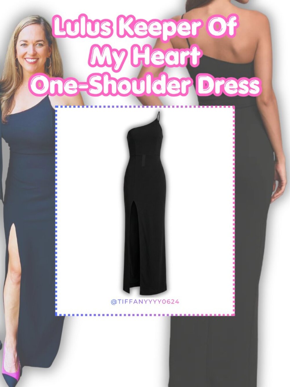 💃🏽 Lulus Keeper Of My Heart Black One-shoulder Maxi Dress・Size M